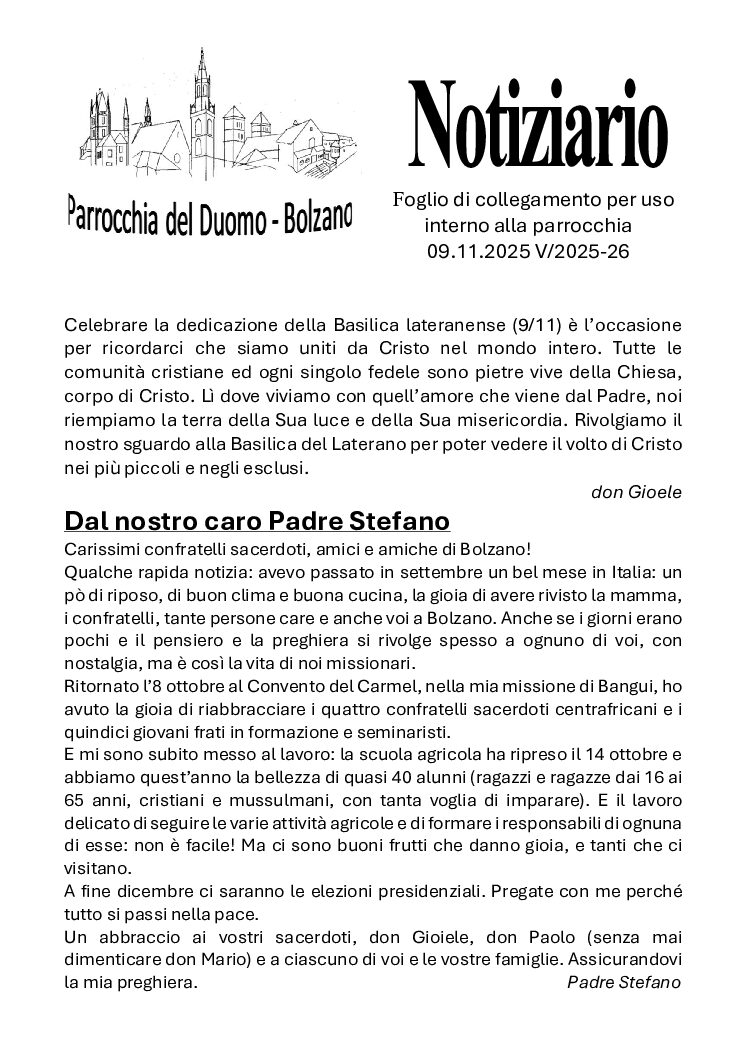 Notiziario parrocchiale