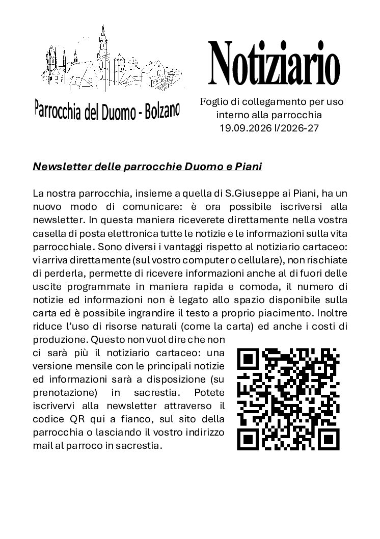 Notiziario parrocchiale
